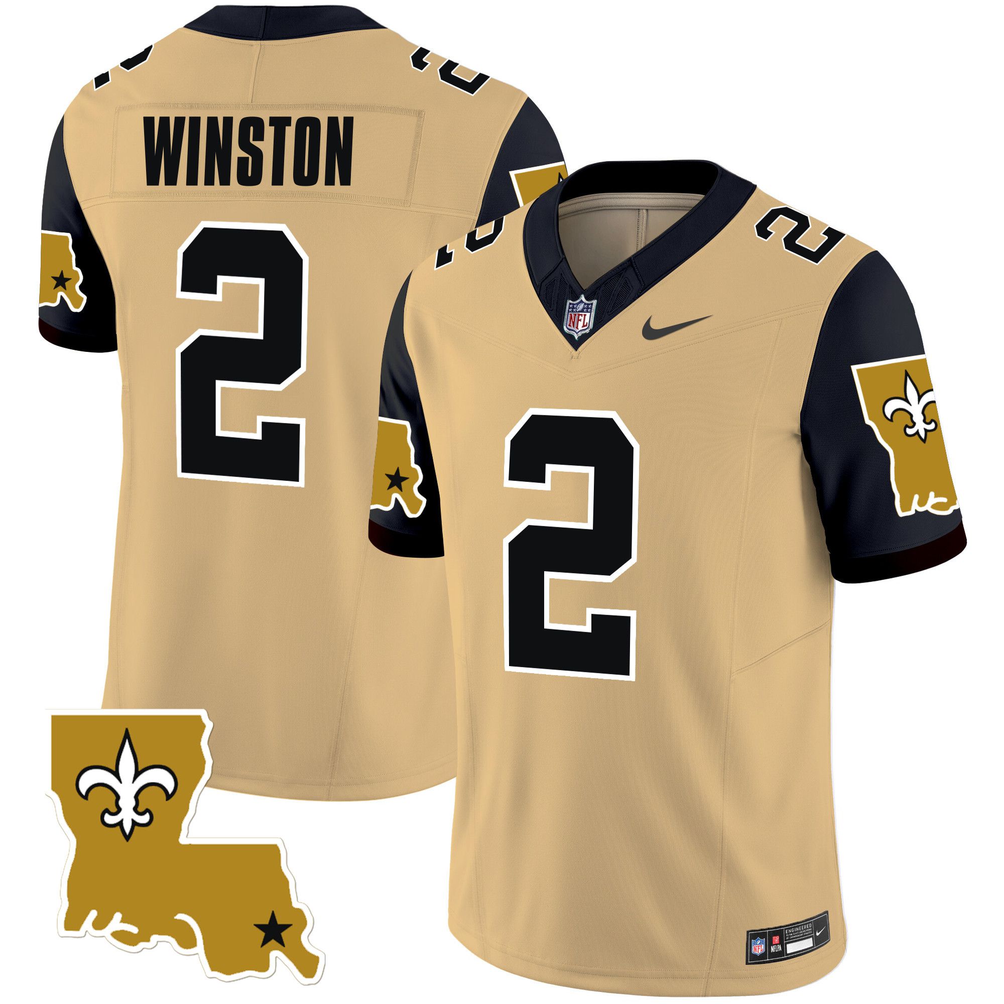Men New Orleans Saints #2 Winston Yellow 2024 Nike 1987 Legacy Vapor Limited NFL Jersey